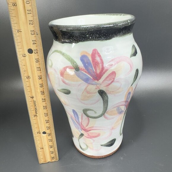 TPG T Puterbaugh Gill Folk Art Pottery RedWare Vase Vessel Hand Made Ceramic VTG - Picture 2 of 14